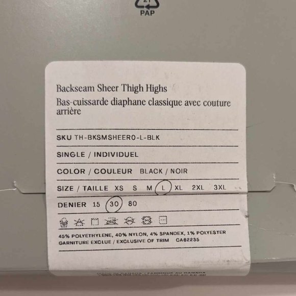 Sheertex Backseam Sheer Rip-Resist Thigh Highs - Picture 5 of 8